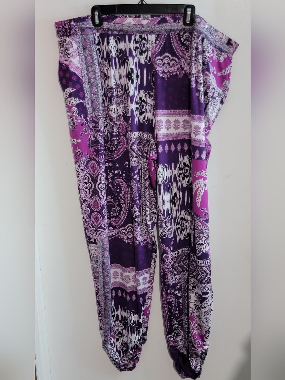 Women's Purple Patterned Harem Pants